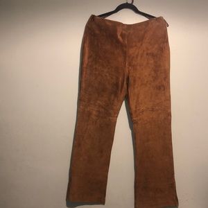NEVER WORN! Genuine Brown Suede Pants with slits